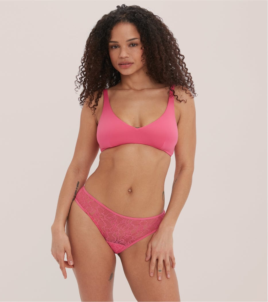 All Lace Brief - Recyklovaný nylon - Růžová