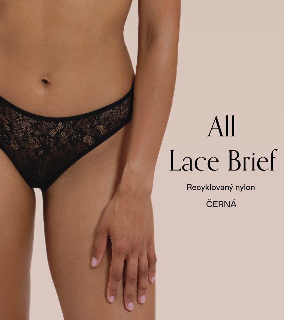 Balíček All Lace Brief Černá&Růžová - 4 ks