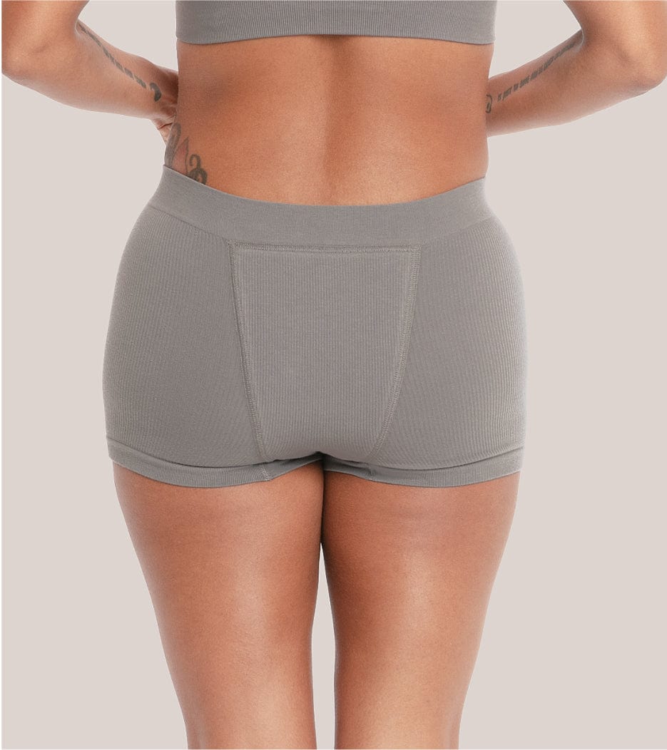 Bezešvé žebrované Boxer Short - Šedá