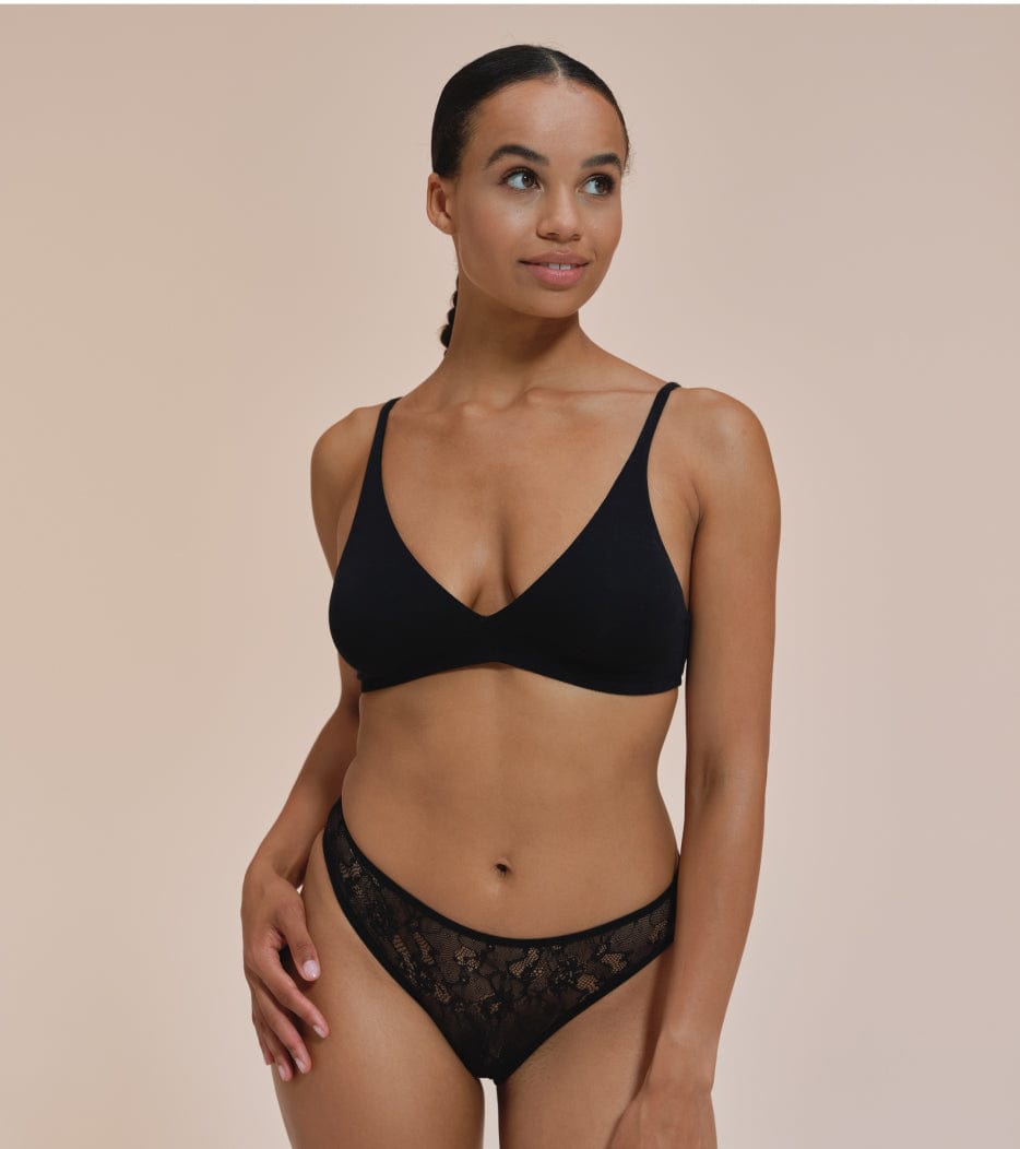 All Lace Brief - Recyklovaný nylon - Černá