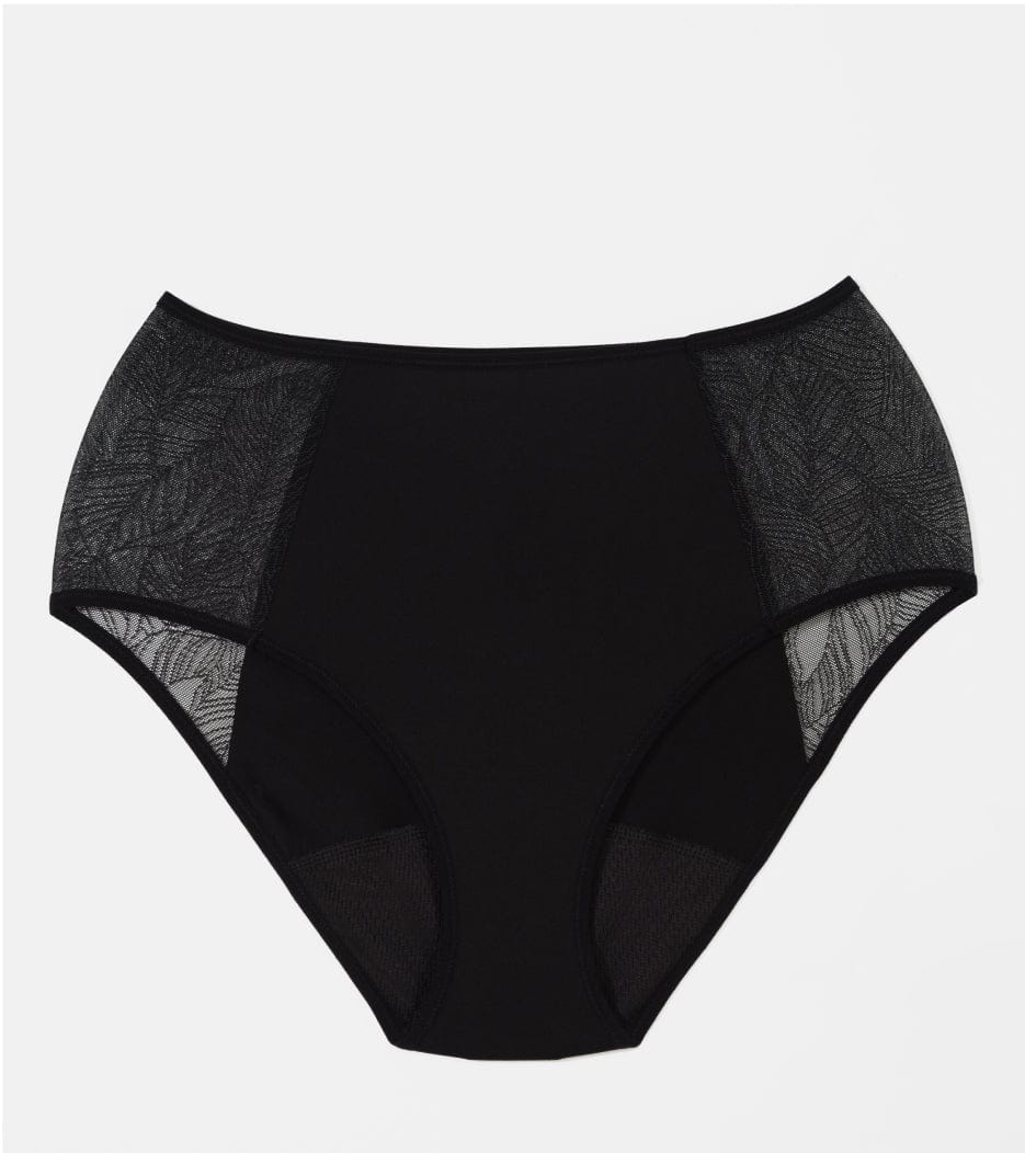 Krajka Vysoký pas - Recyklovaný nylon - Černá