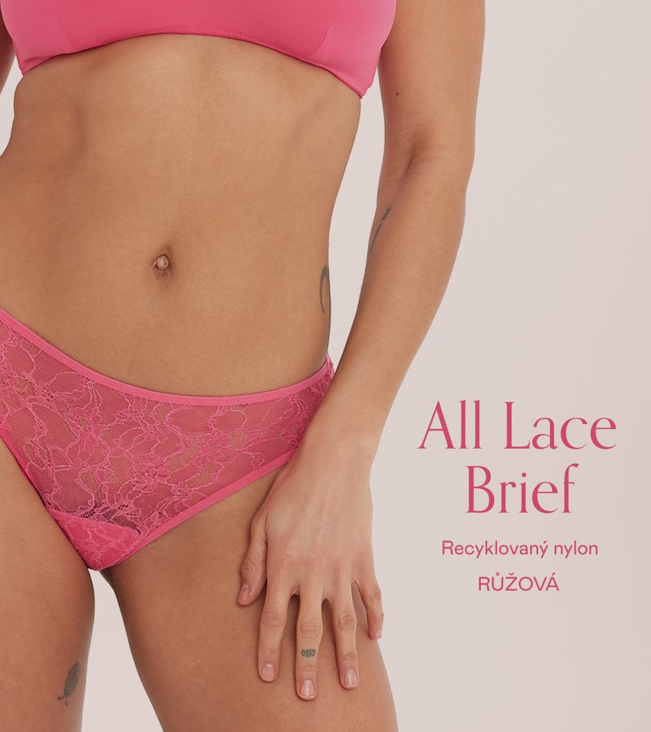 Balíček All Lace Brief Růžová - 3 ks