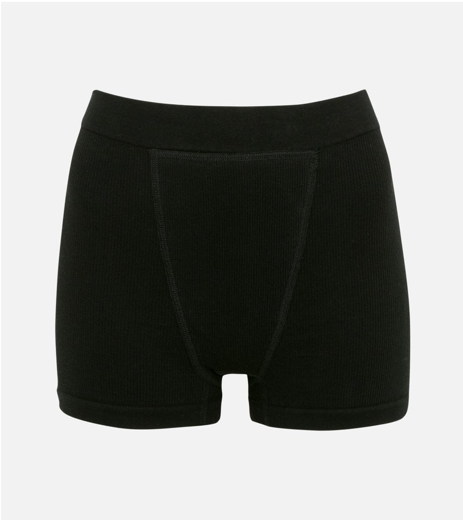 Bezešvé žebrované Boxer Short - Černá